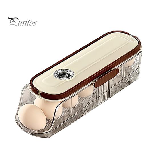 Автоматический вращающийся контейнер для яиц, ящик для хранения в холодильнике, пищевой, без BPA, прозрачный, штабелируемый, органайзер для холодильника с крышкой