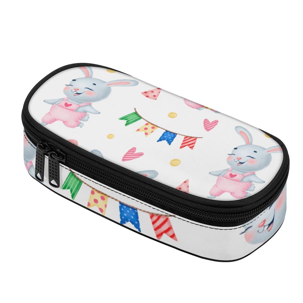 Pen Case Printed Durable 300D Polyester Zipper Closure with Mesh Pocket Removable Divider and Pen Slots for Everyday Study