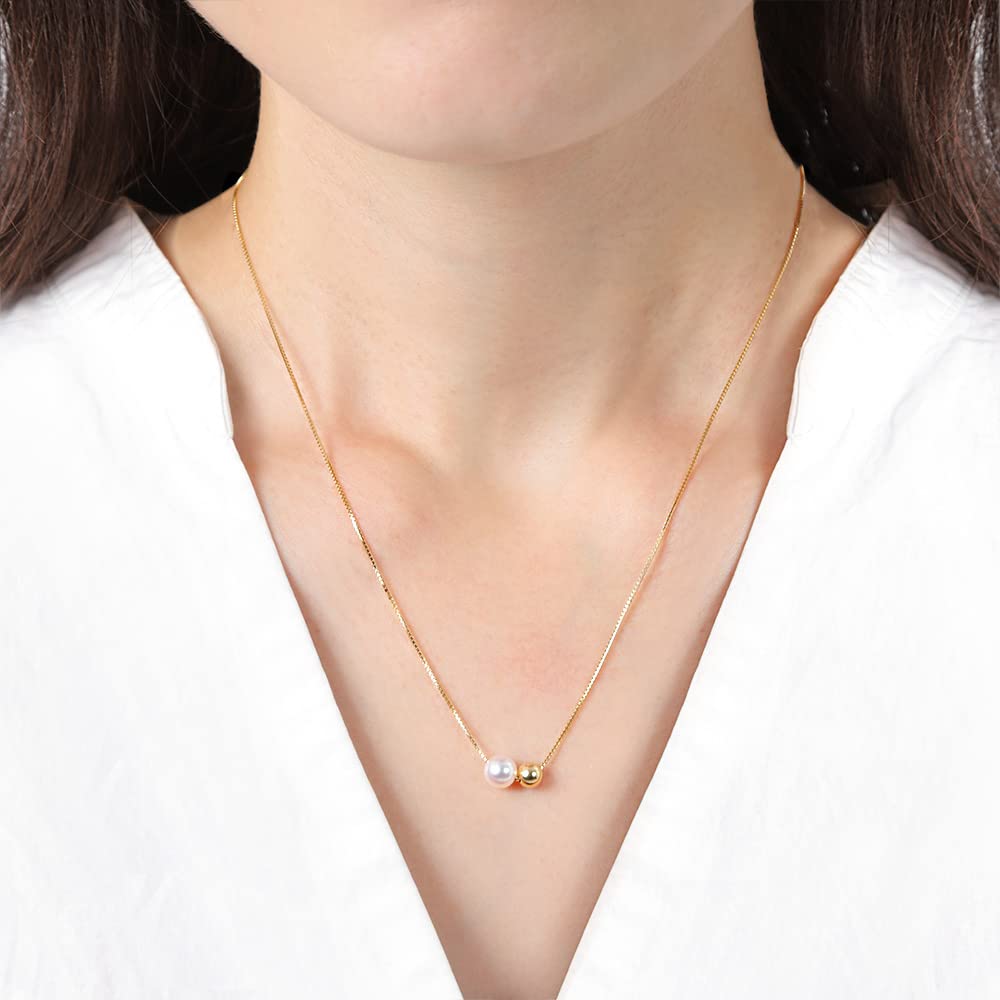 Sphere Pearl Pendant K18 Pearl Necklace [Moon Label] Women's [Gift Wrapped]