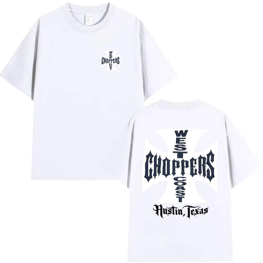 West Coast Choppers Поп-графика Футболка Летняя Высококачественная Футболка Мужская Хлопок Повседневная С коротким рукавом Круглый вырез Y2K Футболка Уличная одежда