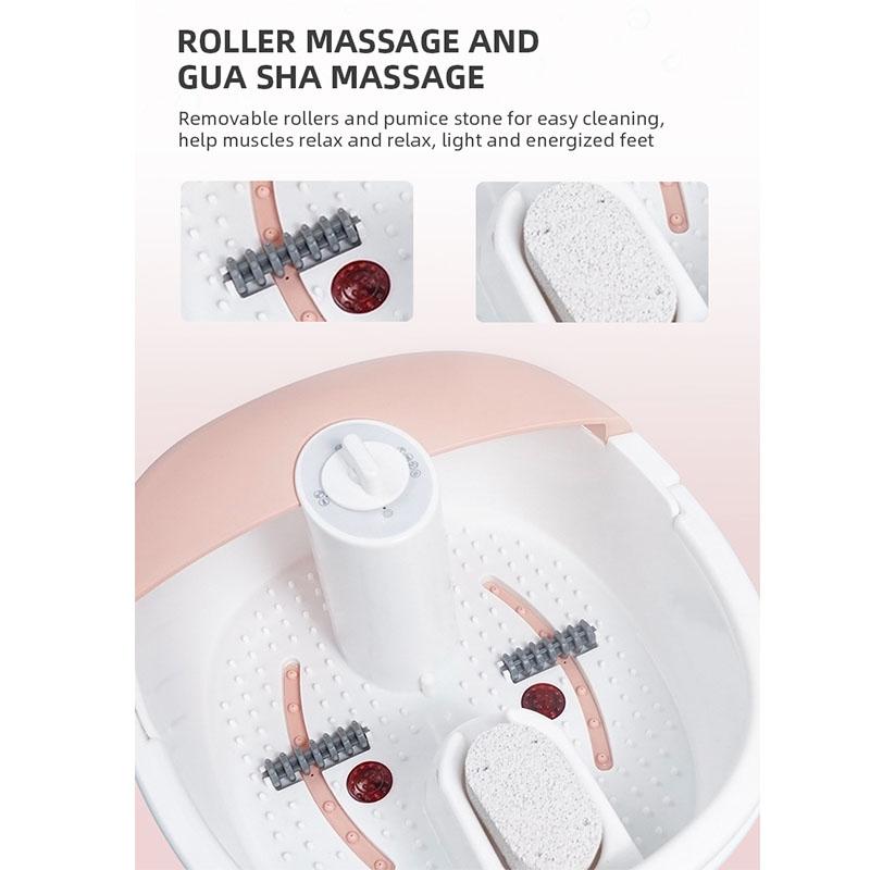 Multifunctional Foot Bath Bucket with Constant Temperature Heating Automatic Massage Foot Bath with Bubble Roller Guasha