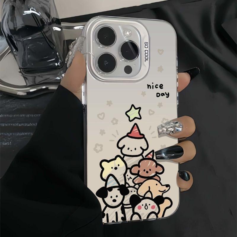 Christmas star puppy iPhone16 mobile phone case 13 tide 12 female 11 cartoon 14pro all-inclusive Apple 15prom
