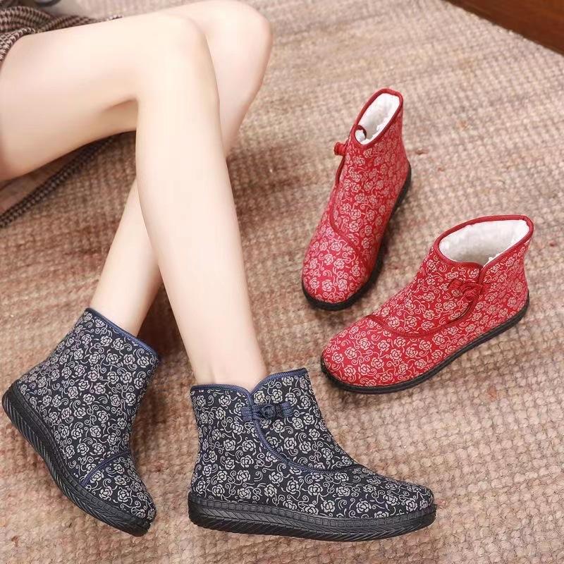 Winter Shoes: Women's Fleece and Thickened Warm Cotton Boots, Women's Soft-soled Cotton Shoes