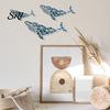 Blue And White Wall Art 3 Pcs Handcrafted Wooden Nautical Whale Art, Coastal Ocean Fish Decor Hanging Decor, Vintage Ornaments for Living Room