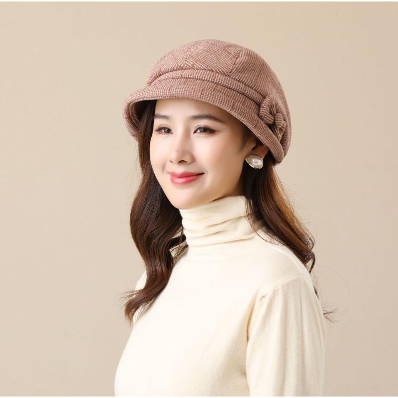 Женская шляпа Шляпа Женская осенне-зимняя клетчатая шляпа Рыбацкая шляпа Модная повседневная шляпа