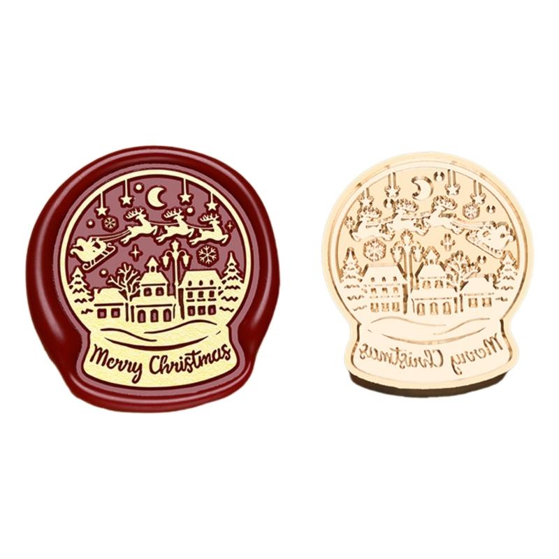 Vintage Stamp Head for Seal Letter Envelope Wedding Invitations Christmas Card Decoration, Christmas Embossed Seal Stamp