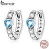 BAMOER из стерлингового серебра 925 пробы, простые пряжки для ушей Love для женщин, новые модные яркие циркониевые серьги, ювелирные изделия, роскошный подарок