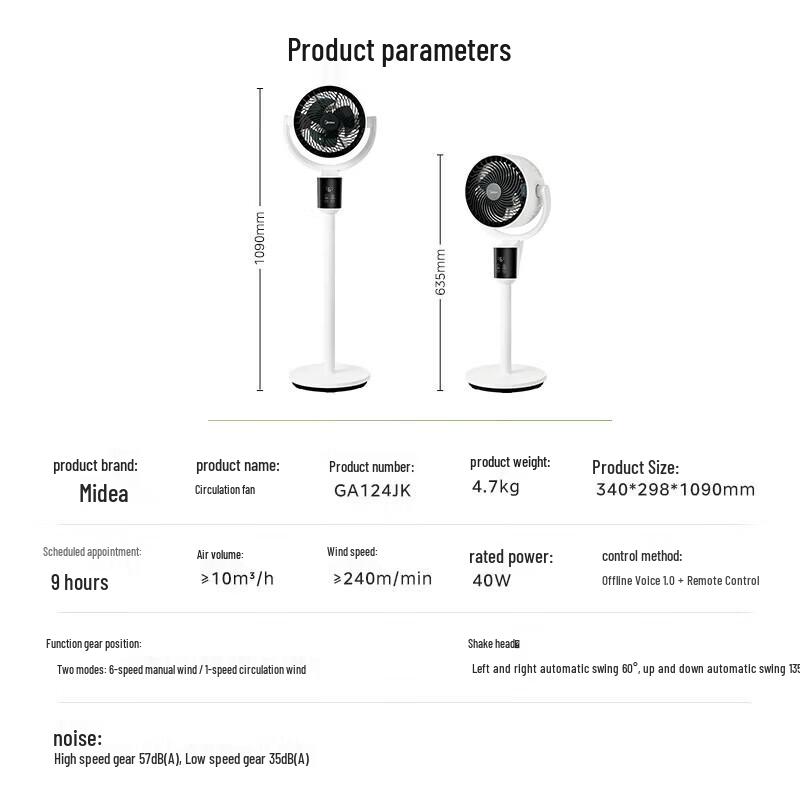 Midea Oscillating Air Circulation Fan