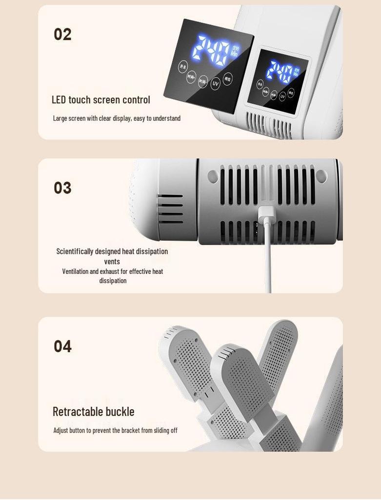 Европейский стандарт Складная сушилка для обуви с сенсорным экраном и стерилизатор