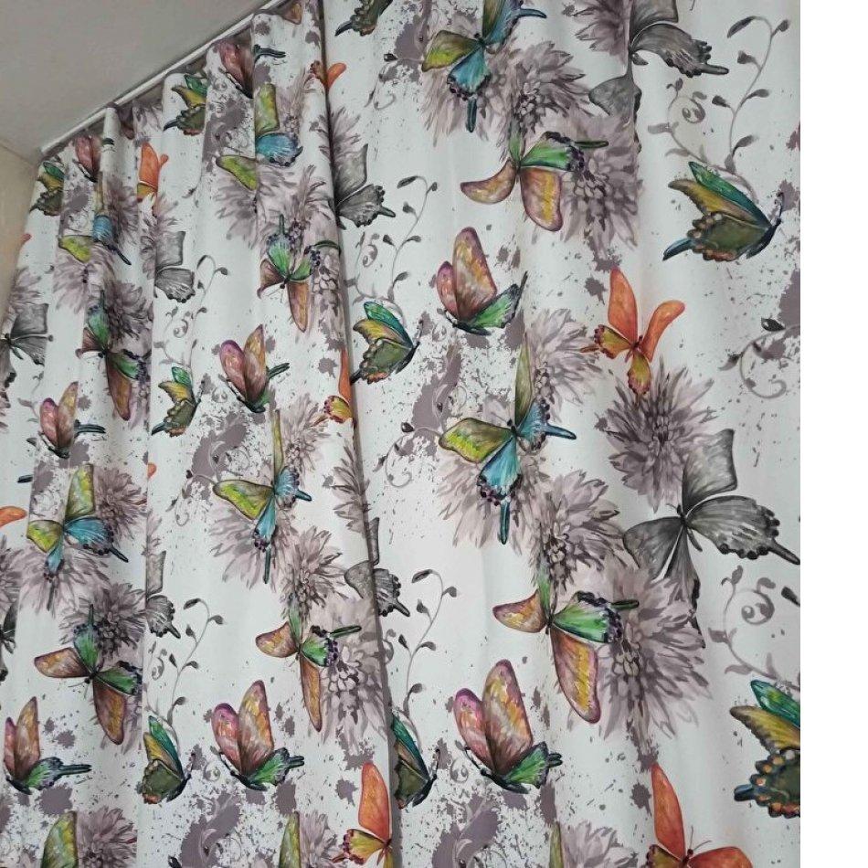 Curtain Backdrop Curtain 140 X 270 Cm Digital Printed Butterfly Patterned Curtain