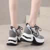 Модные повседневные кроссовки на высокой платформе со шнуровкой для женщин 2025 Дизайнерские Легкие Дышащие Сетчатые Кожаные Толстая Подошва Спортивные Папины Кроссовки