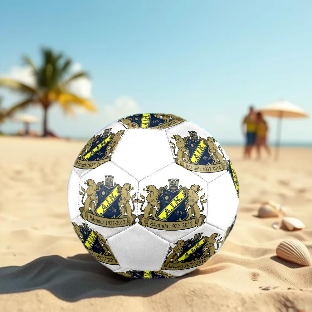 Футбольный мяч FC AIK, разноцветный, подходит для всех возрастов, сшит машинным швом, материал ПВХ, соревновательного уровня, прочный и с высоким отскоком