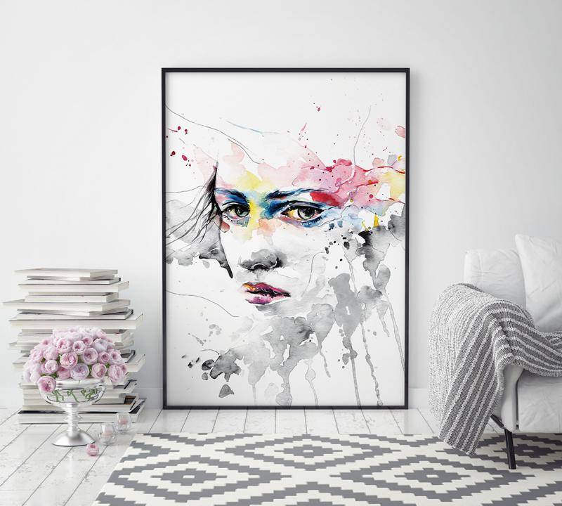 Плакат с изображением портрета женщины