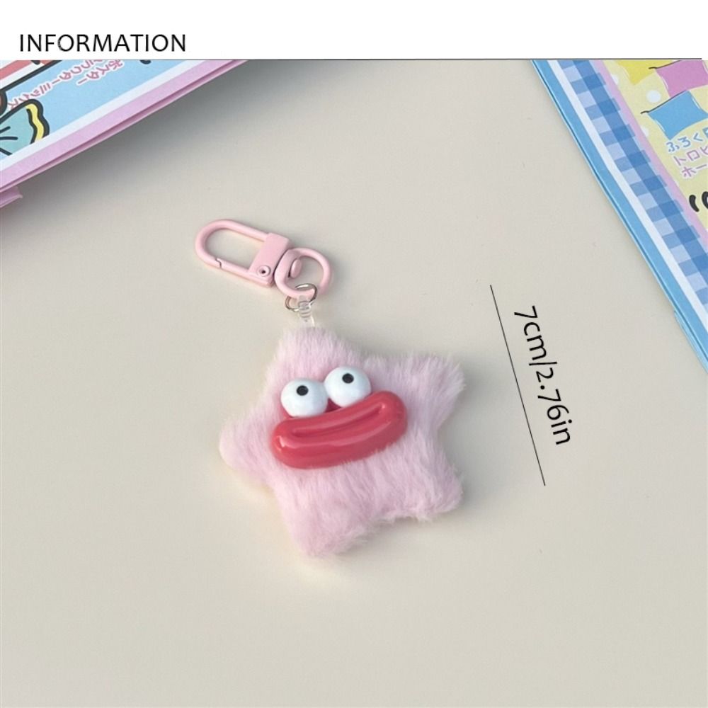Мини Брелок для Ключей «Сосисочный Рот» Мультяшный Плюшевый Подвесок «Звезда» Модный Забавный Брелок «Звезда» Девочки