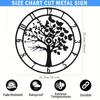 Black Metal Clock Wall Décor - Sleek Clock Dial for Shop, Home, Indoor, and Outdoor Use, Stylish Bedroom and Room Mural Sticker