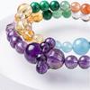 As desired2Original multi-bead double-ring crystal bracelet for women with lapis lazuli, malachite, amethyst, and aquamarine
