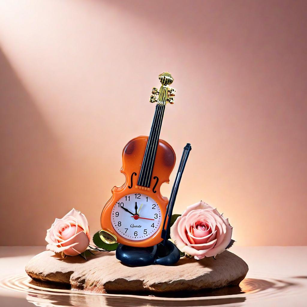 Скрипка Будильник Креативные Часы Музыкальный Инструмент Форма Настольные Часы Гостиная Декор День Рождения Фестиваль Подарки Спальня Аксессуары
