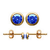 [M1799] - Gold Plated 'Unique' Golden Sapphire Earrings - 3 Mm