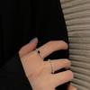 Cold Wind Black Zircon Love Ring, Niche Design Sense, Light Luxury, High-end Index Finger Ring, Sweet and Cool Jewelry.