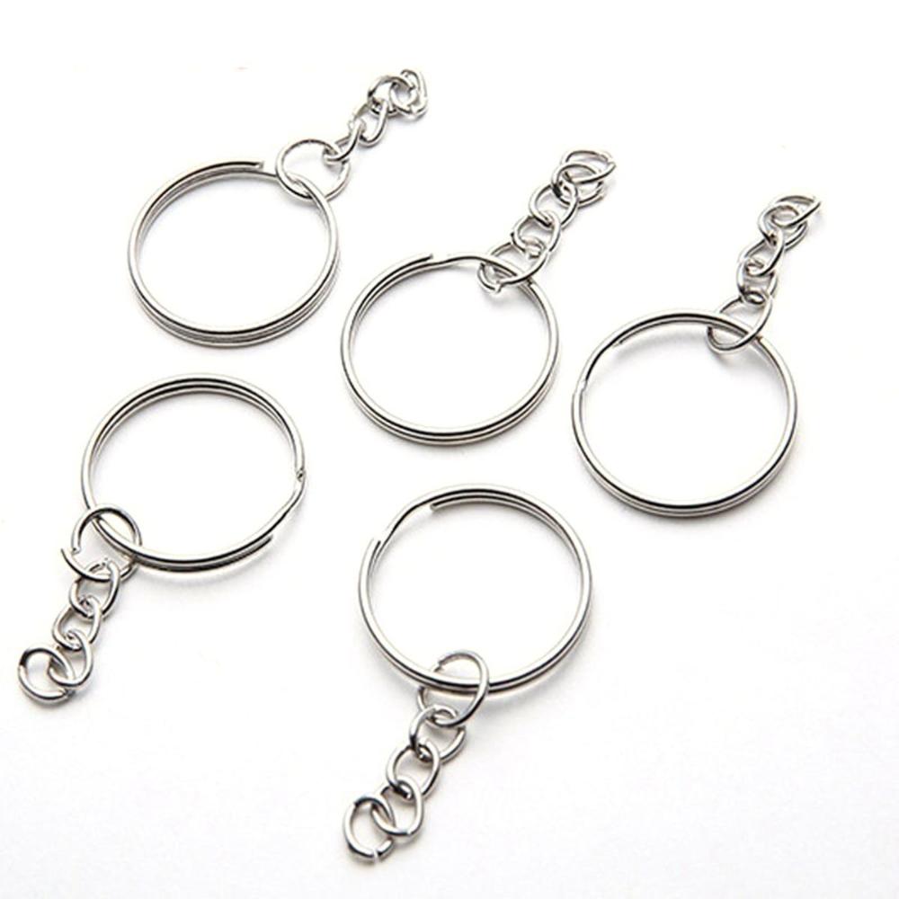 Jewelry DIY Blank Split Metal Keyfob Key Ring Keychain Pendant Holder