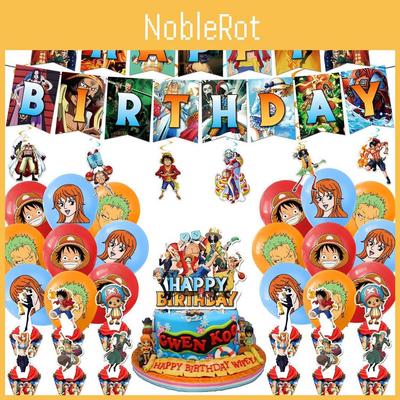 Изысканные украшения для дня рождения в стиле One Piece, изготовленные вручную из высококачественной бумаги.
