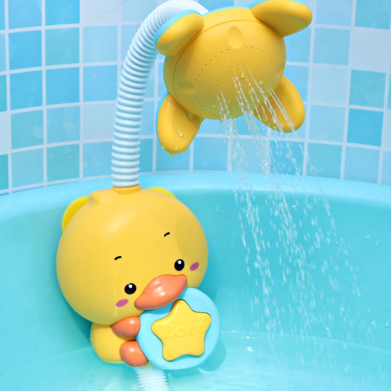 Новые Игрушки для Ванны Детские Водные Игры Модель Утки Кран Душ Электрический Водяной Пистолет Плавательный Ванная Комната Детские Игрушки Для Детей Подарки