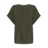 Women's Fashion Loose Casual Summer T-Shirt Pleated Short Sleeve Solid Color Top