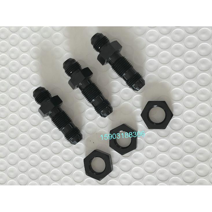 -AN3-AN16 Anoized Aluminum Straight Male Thread Flare Bulkhead Finish Fitting With Bulkhead Nut Hose Ends Fuel System Fittings7