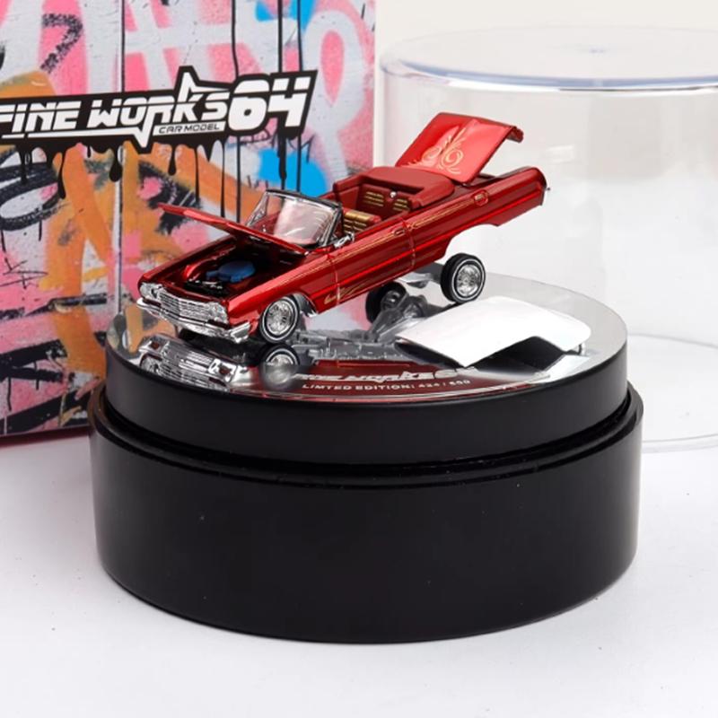 FineWorks 1:64 Chevrolet Impala Издание в твердом переплете Открывающиеся полностью двери Металлическая модель автомобиля