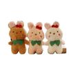 Adorable Plush Cherry Bear White Soft Stuffed Animal Keychain Cute Bag Charm