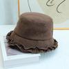 Japan and Korea fashion retro sweet fungus edge bucket hat women's three-dimensional hat type bucket hat showing washbasin hat autumn and winter tide