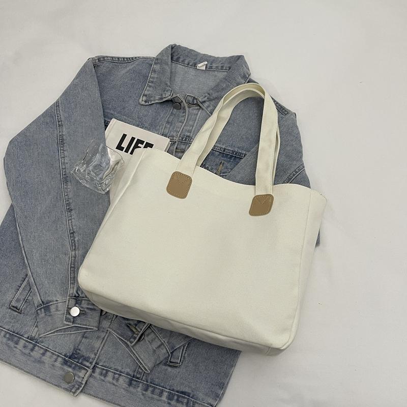 Холщовая сумка-тоут для студентов, сумка на плечо, большая вместимость, сумка для поездок на работу