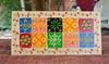 Hand Painted Indian Folk Art Panel with Mirror: Ethnic Wall Decor