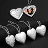 Carving Jewelry Gift Heart Shaped Photo Frames Pendant Necklaces Photo Picture Locket DIY Necklace