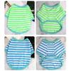 Dogs Striped T-Shirt Pet Round Neck Tee Shirt Short Sleeve Casual Pullover Puppy Apparel for Small Medium Dogs
