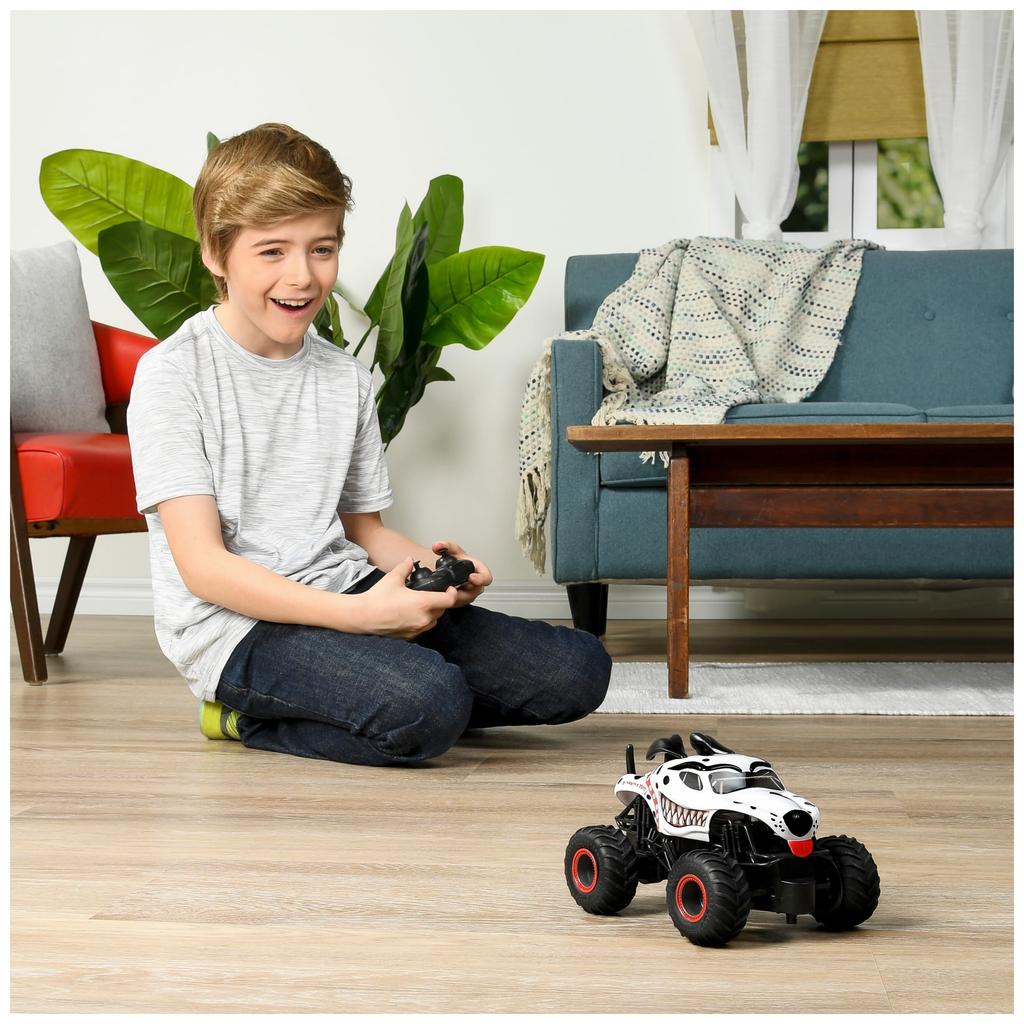 Official Monster Jam Monstermat Dalmatian Remote Control Monster Truck for Boys and Girls, 1:24 Scale, 2.4GHz, Ages 4-6+
