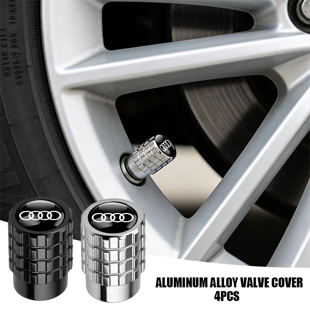 4Pcs Metal Car Tire Valve Stem Caps Auto Accessories For q2 Sline Quattro Q3 Q5 Q7 Q8 Q1 Q4 Q6 TT S A3 A1 A4 A6 A5 A7 A2 A8 Q2