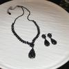 Корейские серьги-подвески в виде капель воды со стразами и набор цепочки для ключиц: Универсальные, Роскошные Украшения