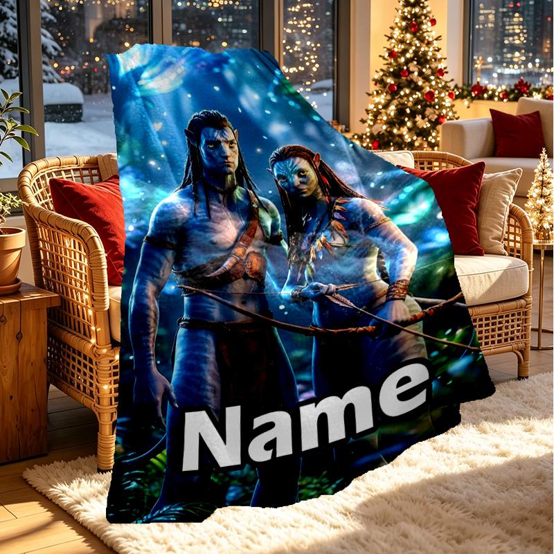 Custom Name Personalized Avatar Print Blanket, Home Decor, Bedroom, Sofa, Camping, Couch, Gifts for Birthday Christmas