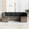 Garden Sofa Set with Cushions 6 pcs Grey Poly Rattan