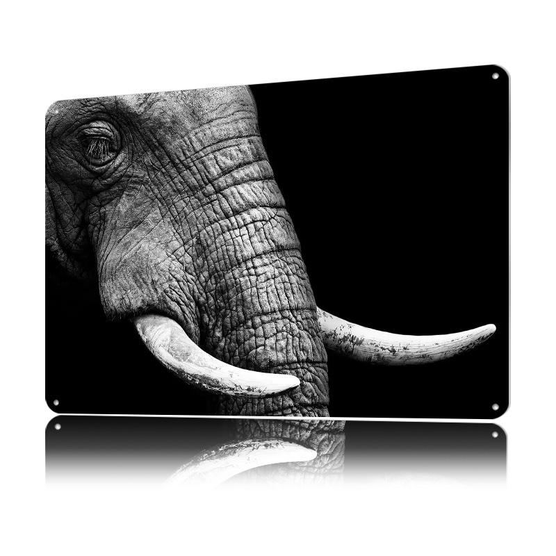 Elephant Face Tin Poster Customized Wall Art Retro Vintage Metal Signs for Fans Room Bedroom Decoration Garage Decorations House