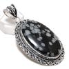 Натуральный снежный обсидиан 925 стерлинговое серебро ювелирная подвеска 2,60" O5e52