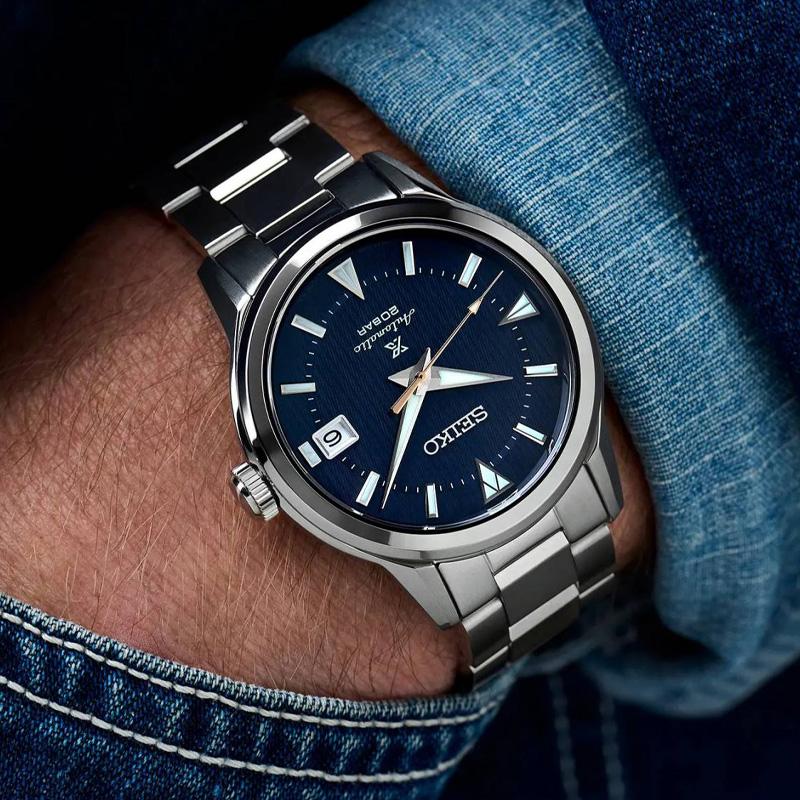 Seiko Коллекция Prospe Механический механизм Браслет из нержавеющей стали Часы Мужские Часы Синий циферблат SPB249J1