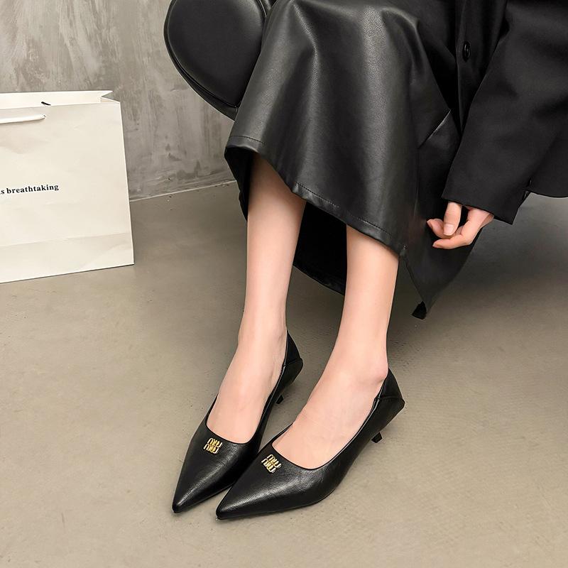 Тонкие каблуки с острыми каблуками женские новые весенние туфли 2025 года на тонком каблуке-рюмочке, нежные вечерние туфли, туфли Мэри Джейн