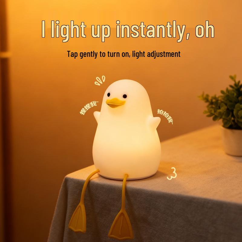 Long-Legged Duck Silicone Night Light - Soft, Bedside Sleep Companion