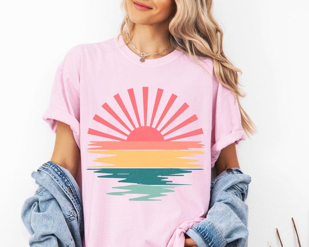 Comfort Colors® Sun T-Shirt, Summer Shirt, Beach Shirts, Sunhine T-Shirt, Gift For Woman, Boho Sun Shirt, Sun Shirt, Cute Womans Shirt