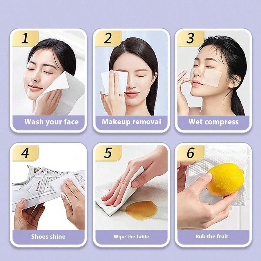 30/50/100 шт./уп. Хлопковое полотенце Бамбуковое волокно Полотенца для лица Натуральные Одноразовые Салфетки для умывания для Лицевых салфеток Мягкие Впитывающие Экологичные Чистящие полотенца