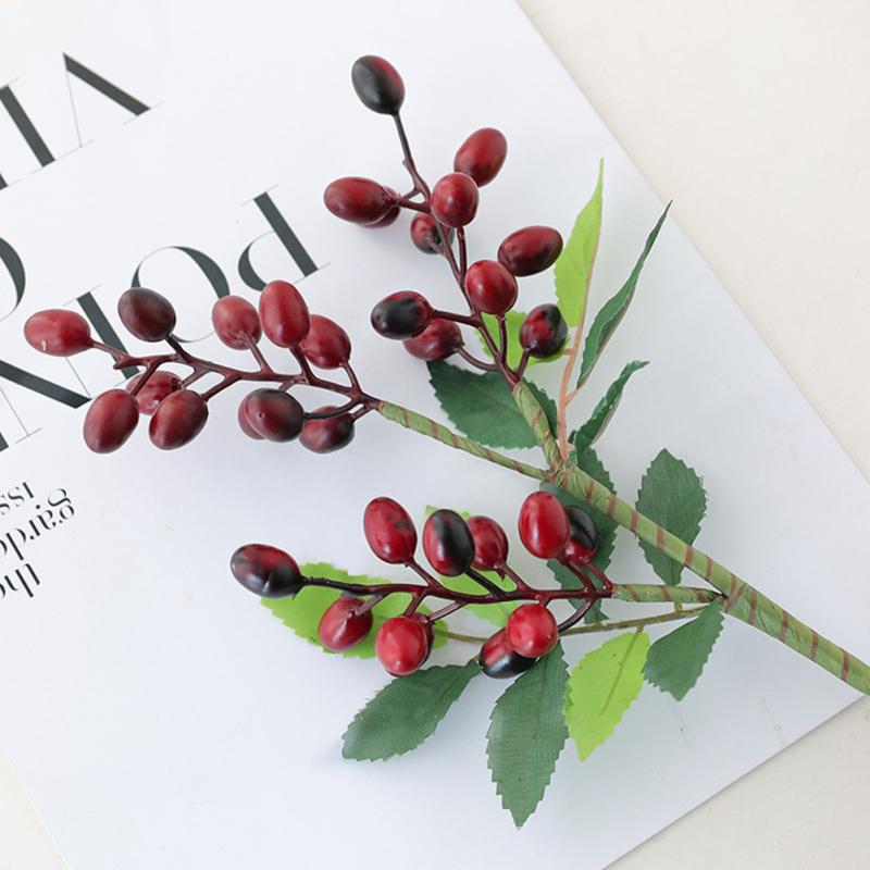 3 пучка искусственных ягодных стеблей, искусственные цветы, фотореквизит для дома, рождественской вечеринки, свадьбы