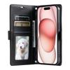 For iPhone 14 Pro Leather Case Rhombus Texture Wallet Stand Phone Cover with Wrist Strap