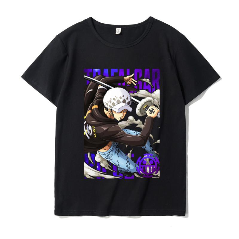 2026 One Piece аниме Принт Футболка ЭсРо Луффи Зоро короткий рукав мужской аниме мультфильм инс Свободный